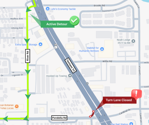 Traffic detour to begin Friday